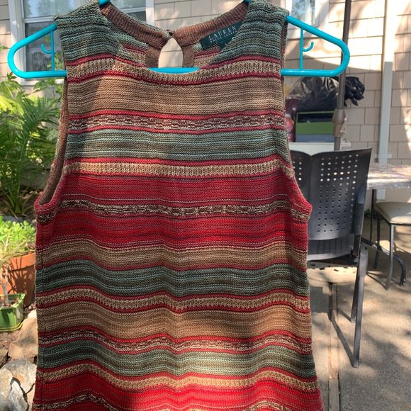 Ralph Lauren Knit tank top Cotton Linen women’s L cool summer sleeveless - Picture 3 of 12